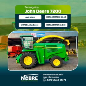 Forrageira John Deere 7200-Ano 2005-Plataforma Kemper Champion 4500-cod 1942