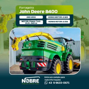 Forrageira John Deere 8400-Ano 2015-Plataforma Kemper 460 plus-cod 1988