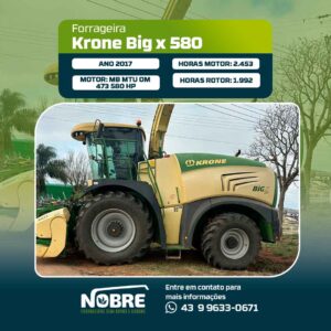Forrageira Krone Big x 580-Ano 2017-Plataforma Easy-Collect 600-2-cod 1992