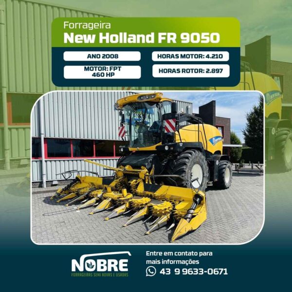 Forrageira New Holland FR 9050-ano 2008-plataforma Kemper Champion 360-cod 1954