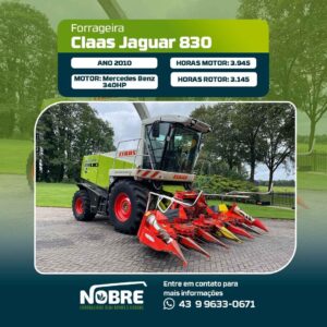 Forrageira Claas Jaguar 830-ano 2010-Plataforma Kemper Champion 345-cod 1955