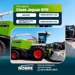 Forrageira Claas Jaguar 870-Ano 2007-Plataforma Orbis 450-cod 1977