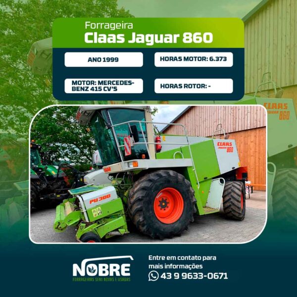 Forrageira Claas Jaguar 860-Ano 1999-Plataforma Kemper champion 4.500-cod 1985