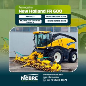 Forrageira New Holland FR 600-Ano 2013-Plataforma Kemper 375 plus-cod 2011